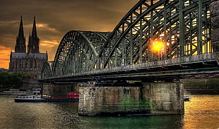 black steel bridge photo, germany HD wallpaper