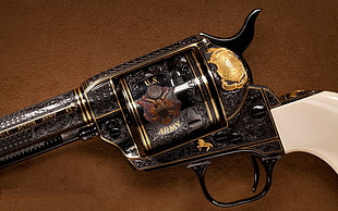 black revolver pistol, gun, Colt, movies, revolvers
