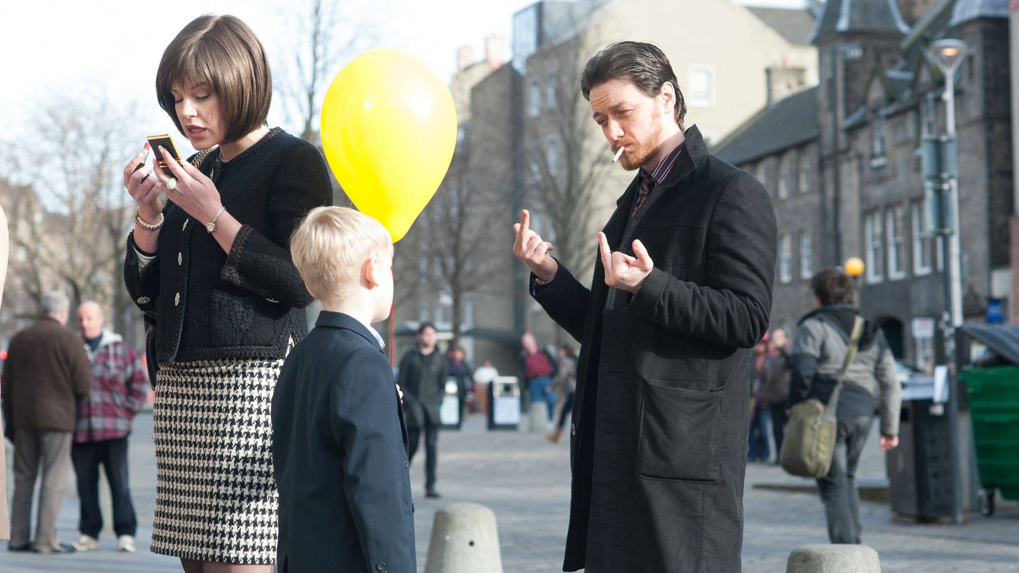 men's black suit jacket, Filth (movie), James McAvoy, sunlight