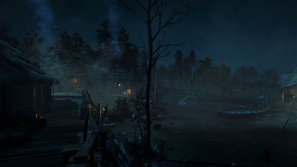 The Witcher, The Witcher 3: Wild Hunt, night, atmosphere HD wallpaper