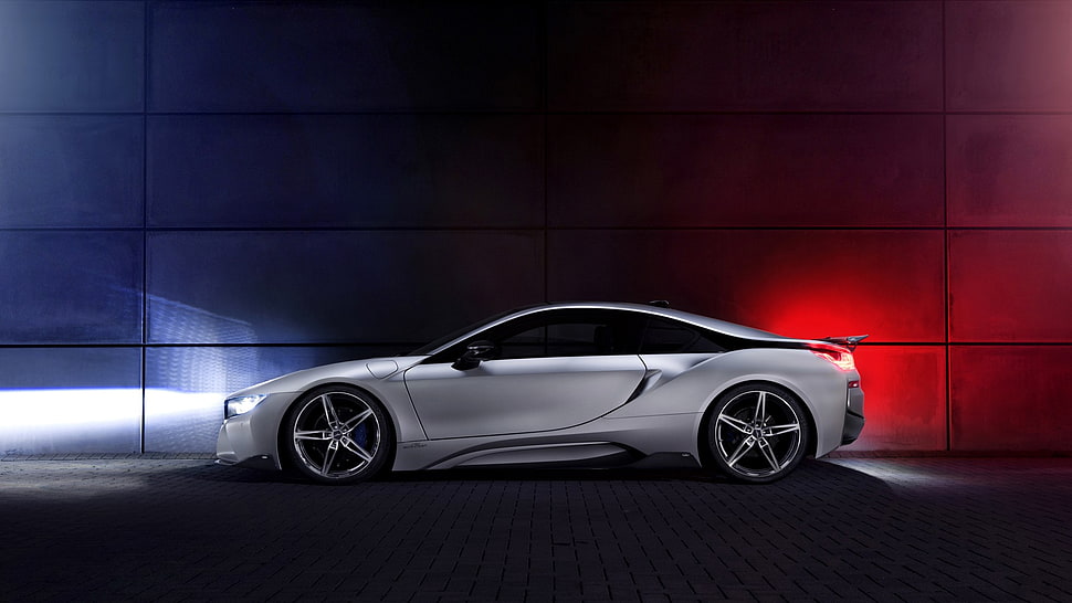 white coupe, AC Schnitzer, BMW i8, car HD wallpaper