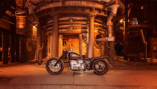 black cafe racer motorcycle HD wallpaper