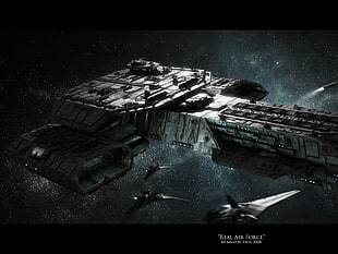black and white Asus laptop, Stargate, Daedalus, Space Shuttle Atlantis, space HD wallpaper