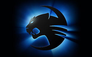 black and blue logo, Roccat