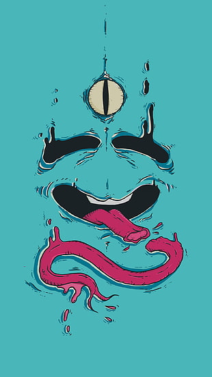 monster wallpaper, vector, illustration, face, tongues