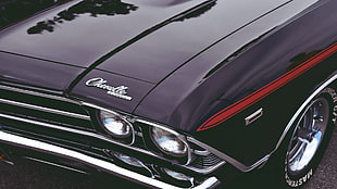 black car, car, vintage, Retro style, old HD wallpaper