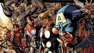 Marvel Avengers wallpaper, comics, Marvel Comics, Captain America, Thor HD wallpaper