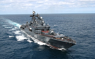 black warship, Udaloy Class , Destroyer, Russian Navy HD wallpaper