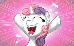 My Little Pony illustration, My Little Pony, Sweetie Belle, white, purple