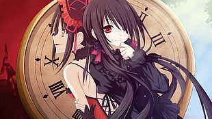 two black haired anime illustration