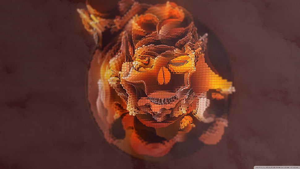 orange and black skull illustration, abstract HD wallpaper