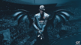 man with wings digital wallpaper, David de Gea, goalkeeper HD wallpaper