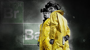 two men wallpaper, selective coloring, Breaking Bad
