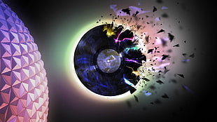 broken vinyl record wallpaper
