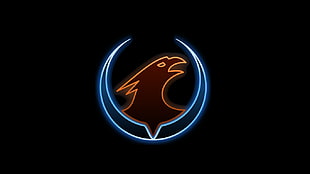 red and blue bird logo, Xonotic, simple background