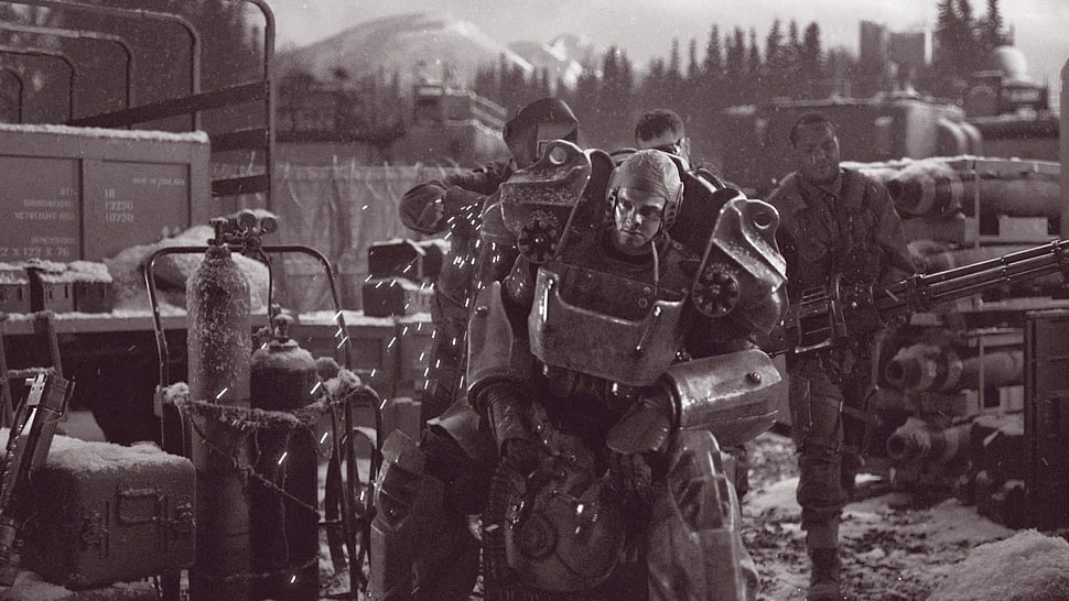 man wear robot armor photo, Fallout 4, Fallout HD wallpaper