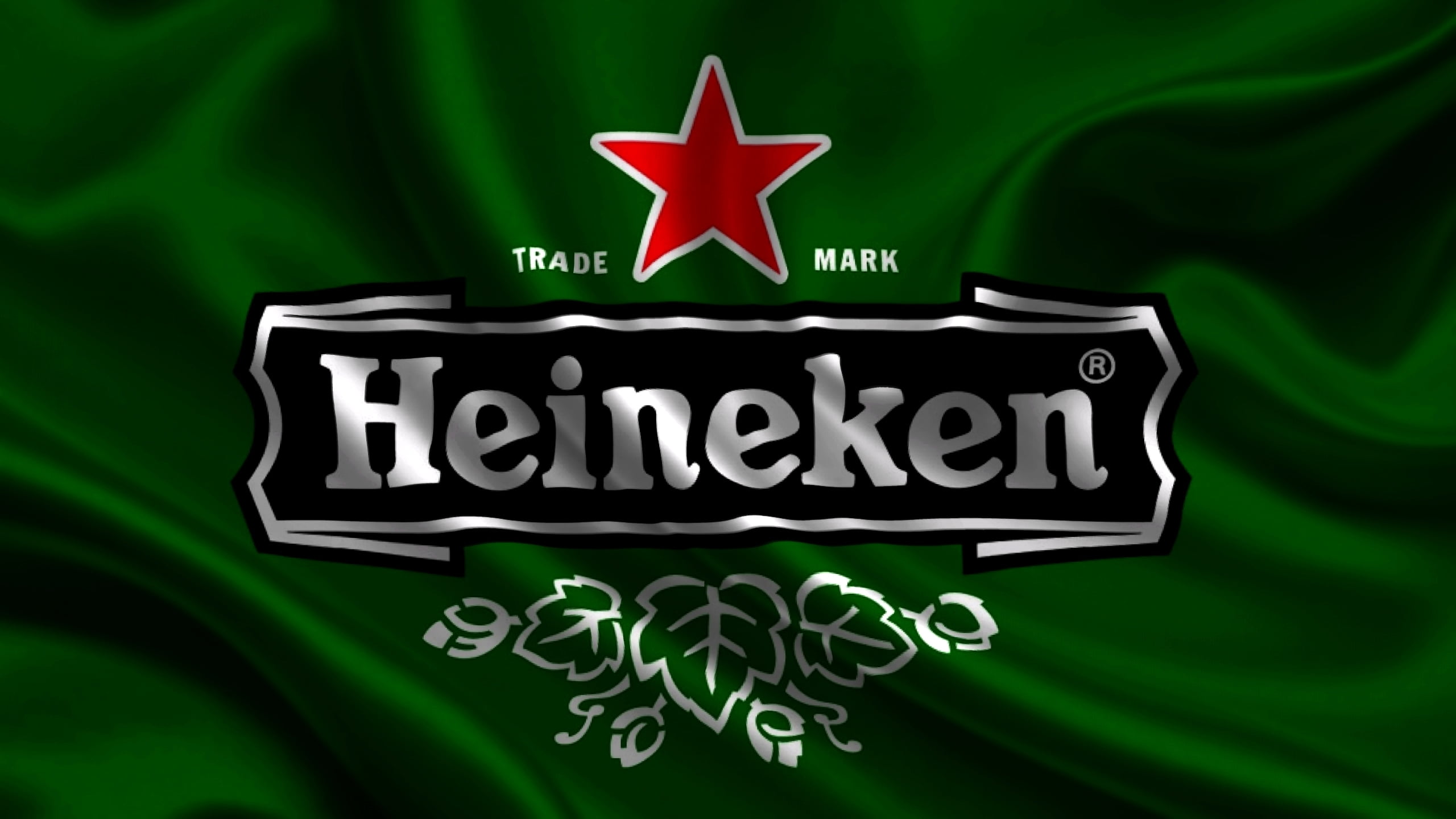 green, black, and white Heineken banner