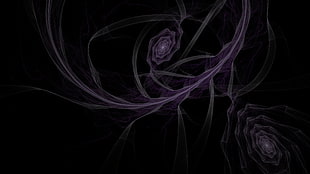 illustration purple and black floral wallpaper HD wallpaper