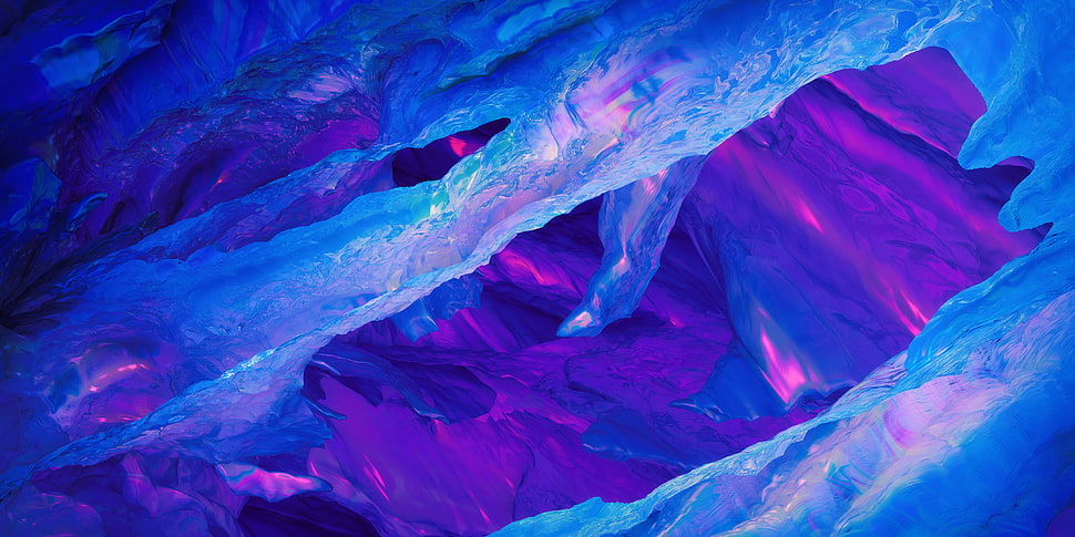 blue and pink digital wallpaper, ice, purple, blue, oneplus5 HD wallpaper