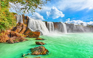 waterfalls photo, waterfall, nature HD wallpaper