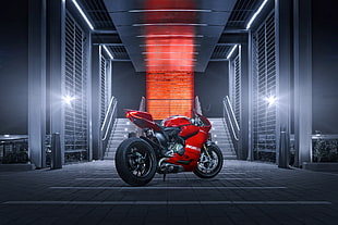 red sports bike HD wallpaper