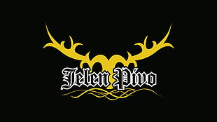 black background with Jelen Pivo text overlay, beer, dark background HD wallpaper