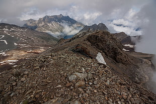 landscape photography of mountain covered with cloud