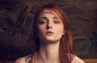 brown haired woman, Sophie Turner, Portrait, HD