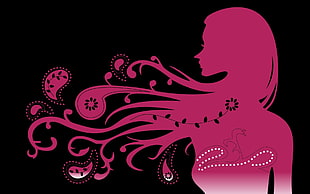 illustration of woman with long hair HD wallpaper
