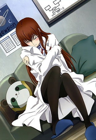 female anime character, Steins;Gate, Makise Kurisu HD wallpaper