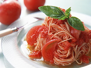pasta dish with tomatoes and sauce