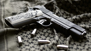 black and gray semi-automatic pistol, 1911, Springfield 1911, gun, weapon