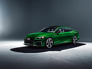 green Audi RS-series vehicle HD wallpaper
