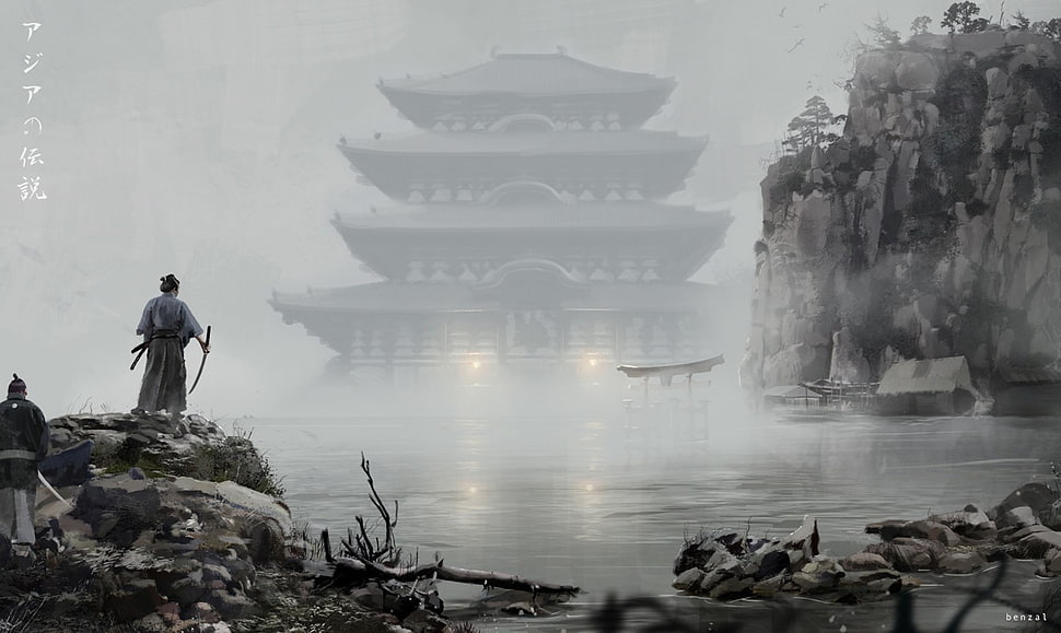 video game digital wallpaper, samurai, warrior HD wallpaper