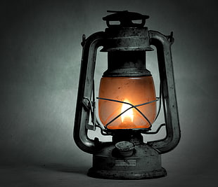 black kerosene lamp