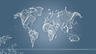 world map illustration, artwork, water, world map, globes HD wallpaper