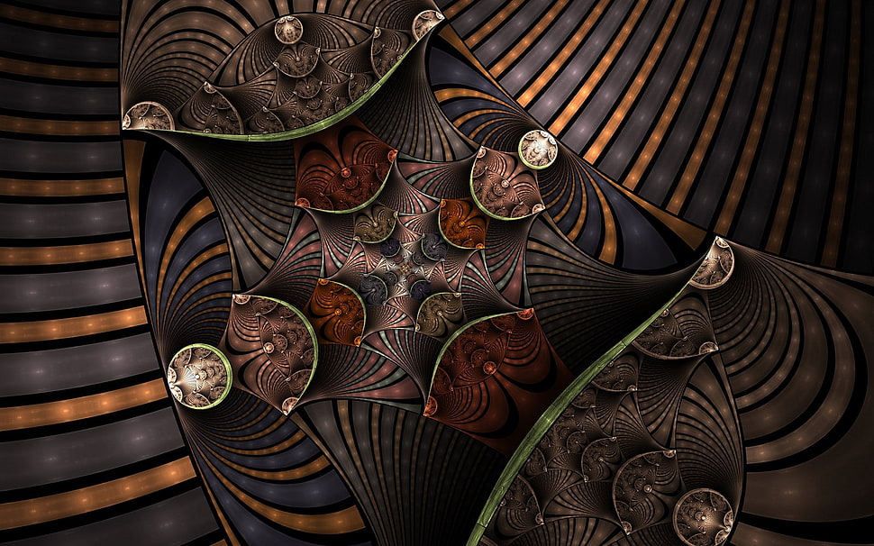 brown, black, and orange abstract painting HD wallpaper