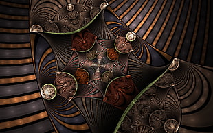 brown, black, and orange abstract painting