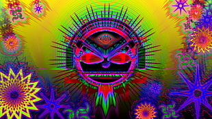 rainbow colored mask illustration