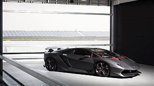 black Lamborghini coupe, car, Lamborghini, sesto elemento
