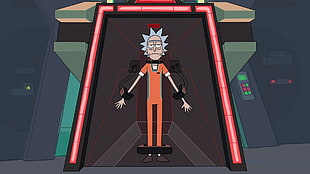 red and black wooden cabinet, Rick and Morty, Adult Swim, cartoon, Rick Sanchez