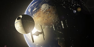 Star Wars Tiefighter digital wallpaper, Star Wars, Death Star, TIE Fighter, space