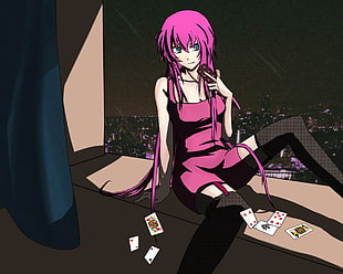 pink hair woman anime character