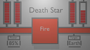 Death Star Fire poster, Star Wars, death, Earth, fire HD wallpaper