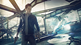 men's black jacket, Quantum Break, video games HD wallpaper