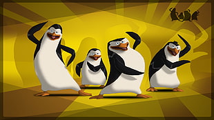 white and black penguin illustration, movies, Penguins of Madagascar, animated movies