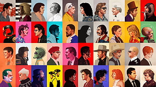 celebrities illustration collage HD wallpaper