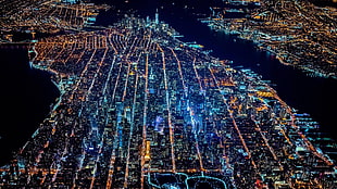 aerial photography of city light