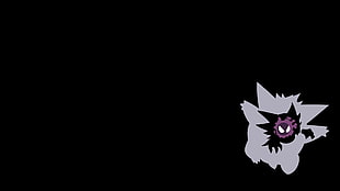 Pokemon Ghastly illustration, minimalism, black background, digital art
