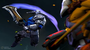 gray and blue armor character wallpaper, Defense of the ancient, Dota, Dota 2, Valve